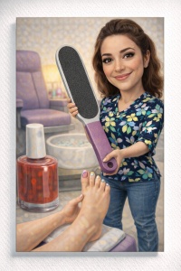 Tablou Canvas Caricatură Pedichiuristă – Portret Personalizat Beauty