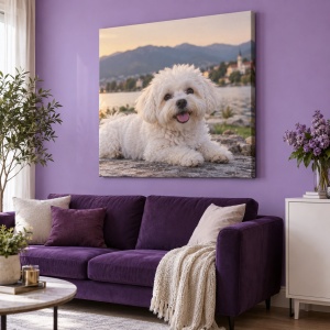 Tablou canvas personalizat cu animalul de companie – exemplu de decor 7
