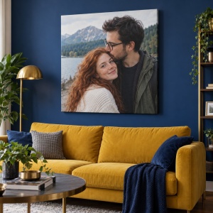 Tablou canvas personalizat cu fotografie de cuplu – exemplu de decor 2