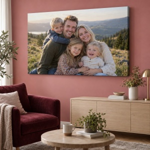 Tablou canvas personalizat cu fotografia familiei – exemplu de decor 4
