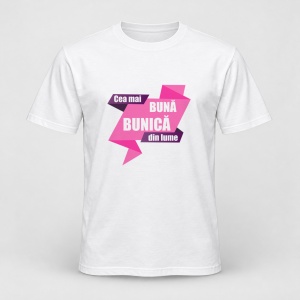 Tricou personalizat Cea mai buna bunica din lume, model mov