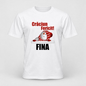 Tricou personalizat Craciun fericit fina, model 1