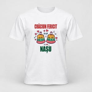 Tricou personalizat Craciun fericit nasu, model 2