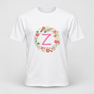 Tricou personalizat Cu initiala numelui, colectia flori, roz, femei, litera Z