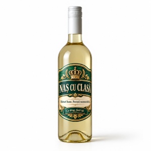 Vin alb personalizat – Naș cu clasă