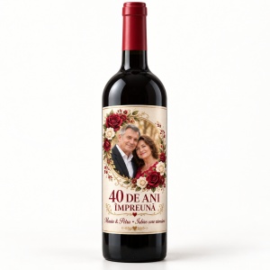 Vin personalizat aniversar – 40 de ani împreună | Cu poză