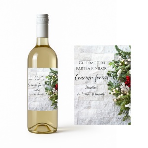 Vin Personalizat de Crăciun – Cadou Festiv cu Mesaj Unic