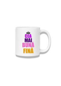 Cană ceramică 380 ml – Cea mai bună fină – coroană multicoloră