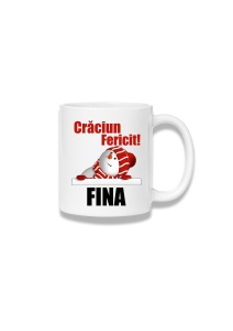 Cană ceramică 380 ml – Crăciun fericit, fina – Moș Crăciun