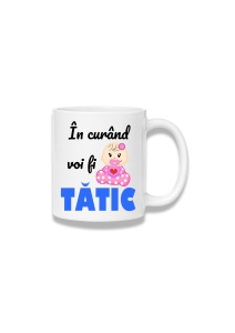 Cană ceramică 380 ml – În curând voi fi tătic de fetiță