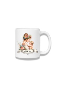 Cană ceramică 380 ml – Love You Mom – mamă cu bebeluș
