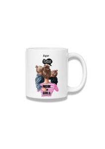 Cană ceramică 380 ml – Mom of Girls – mamă cu fetițe