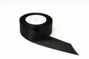 Fundiță Neagră – Satin 3.8 cm, 100 cm lungime