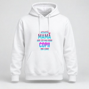 Hanorac personalizat Aceasta mama are cei mai buni copii din lume gradient gradient albastru roz