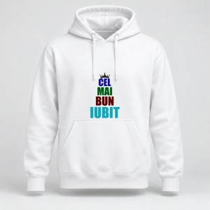 Hanorac personalizat Cel mai bun iubit, coroana multicolor