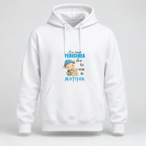 Hanorac personalizat Eu sunt fericirea lor azi scap de motisor, baiat