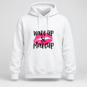 Hanorac personalizat Wake up & makeup lips