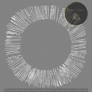 Invitație Botez B427 - Model Abstract Circular pe Gri