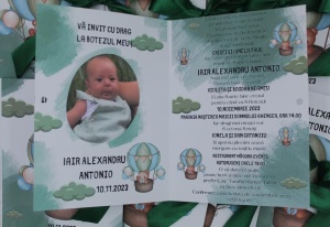 Invitație Botez "Fundiță Verde" - Img 2