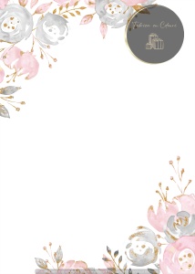 Invitație nuntă florală roz pastel