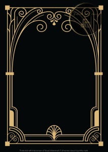 Invitație nuntă neagră art-deco