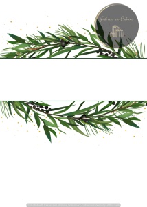 Invitație nuntă verde cu crenguțe naturale