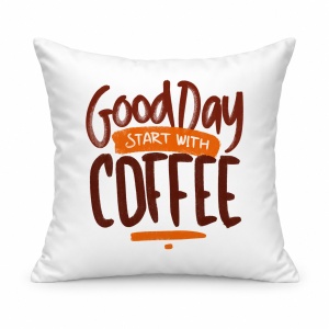 Pernă personalizată Set 2 tablouri cu mesaj, good days start with coffee, negru model 3 22