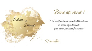 Plic de bani/dar pentru nunta cu design auriu splash modern si elegant