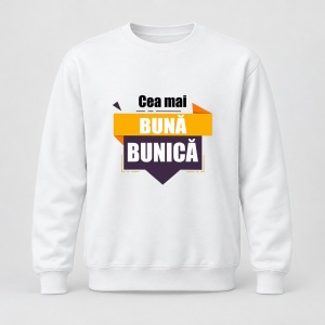 Pulover personalizat Cea mai buna bunica, model portocaliu