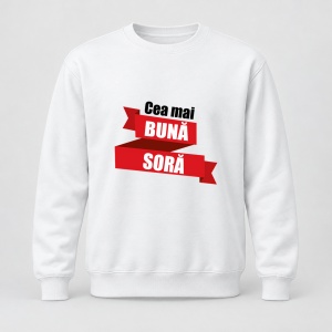 Pulover personalizat Cea mai buna soră, model rosu