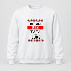 Pulover personalizat Cel mai bun tata din lume, motive traditionale