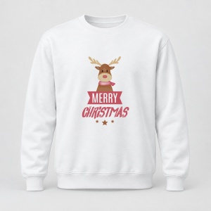 Pulover personalizat Merry Christmas cerb