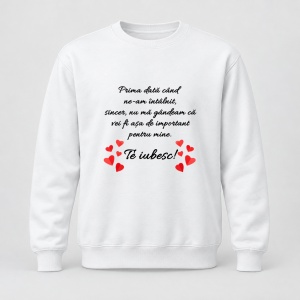 Pulover personalizat Prima data cand ne am intalnit... Te iubesc