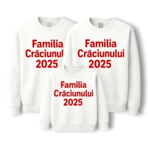 Set pulovere Crăciun „Familia Crăciunului 2025” – perfect pentru poze de familie și sărbători pline de magie