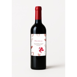 Sticlă de Vin Alb Personalizată cu Mesaj de Dragoste – Valentine’s Day