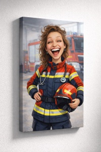Tablou Canvas Caricatură Tablou Canvas Caricatură Pompier Personalizată – Cadou Special pentru Eroi în UniformăMic Personalizată – Cadou Amuzant pentru Micii Fotbaliști (Copy 1)