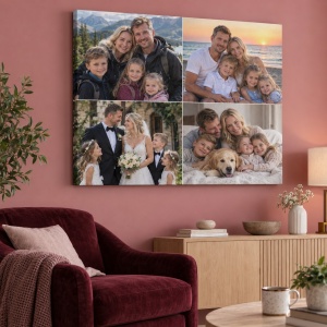 Tablou canvas realizat dintr-un colaj de fotografii