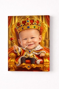Tablou Canvas Personalizat – Baby King | Caricatură Bebeluș Rege