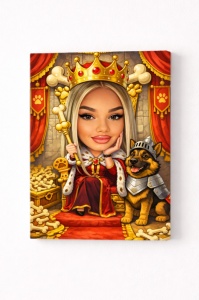 Tablou Canvas Regina Câinilor – Caricatură Funny cu Câine