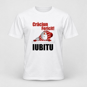 Tricou personalizat Craciun fericit iubitu, model 1
