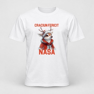 Tricou personalizat Craciun fericit nasa, ren 2