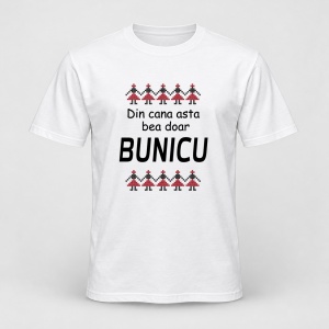Tricou personalizat Din cana asta bea doar bunicu, model traditional