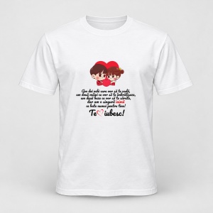 Tricou personalizat Perna indragostiti cu mesaj am doi ochi care vor sa te vada