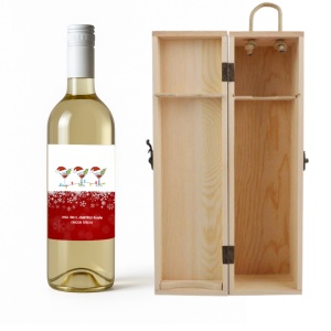 Vin cu Etichetă Personalizată Crăciun – „Vinul trece, amintirile rămân” – Cadou Festiv
