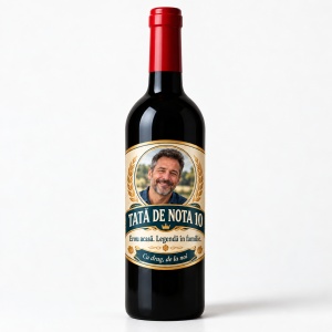 Vin personalizat – Tată de nota 10 – Erou acasă | Cu poză