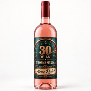 Vin roze personalizat aniversar – 30 de ani – În formă maximă