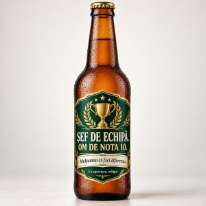 Bere personalizată – Șef de echipă – Om de nota 10 – 330 ml