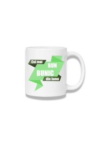 Cană ceramică 380 ml – Cel mai bun bunic din lume – panglică verde