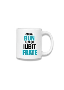 Cană ceramică 380 ml – Cel mai bun și iubit frate – albastru