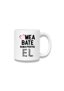 Cană ceramică 380 ml – Inima mea bate numai pentru el
